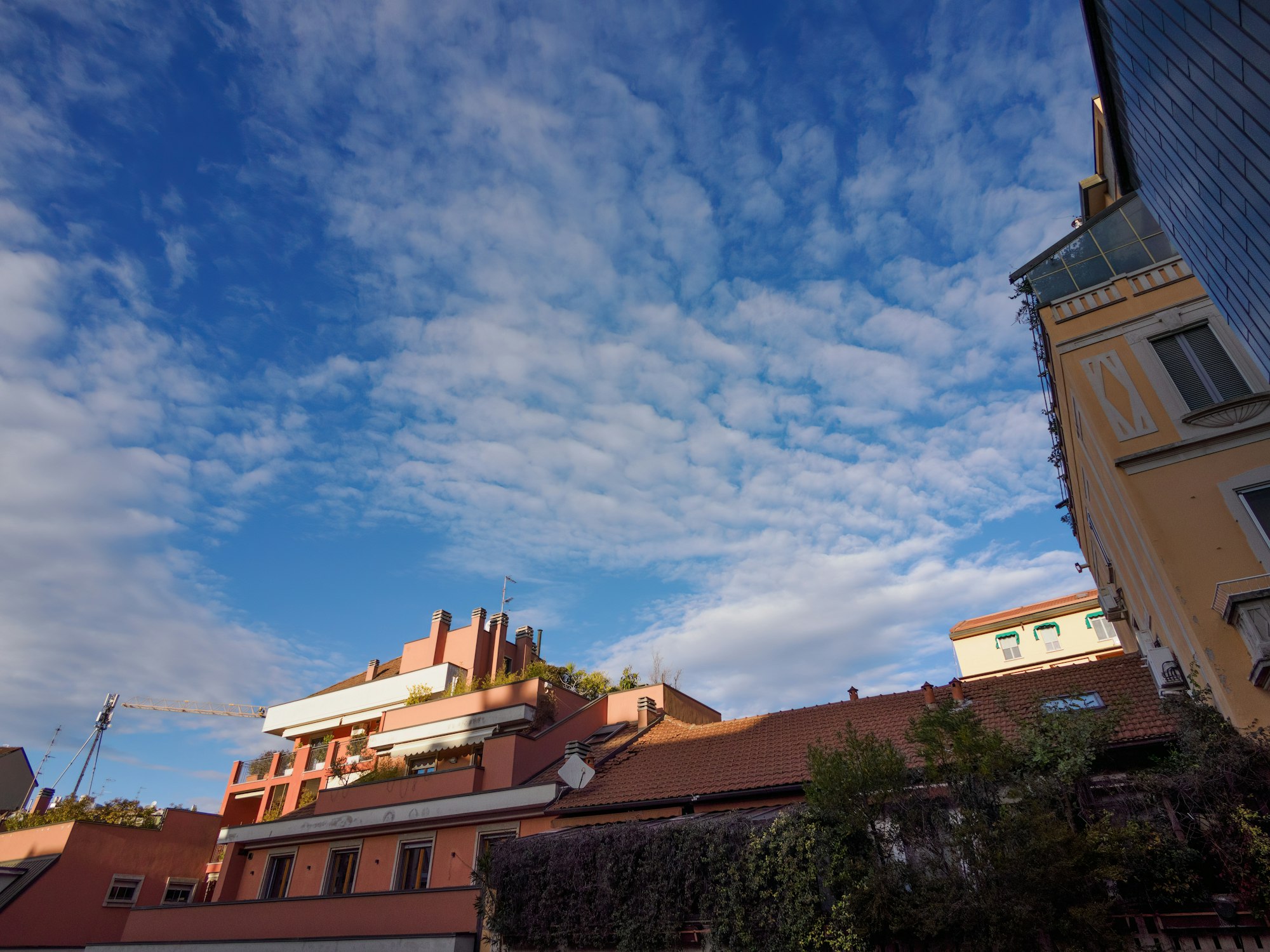 Mackerel sky over Milan, Italy